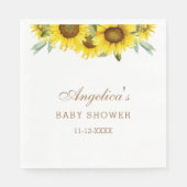 Geel Zonnebloem Bloemen Baby shower Servet (Voorkant)