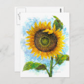  geel Zonnebloem Bloemen Briefkaart (Voorkant / Achterkant)