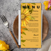 Geel Zonnebloem Bloemen Bruiloft Menu