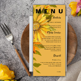 Geel Zonnebloem  Bloemen Bruiloft Menu