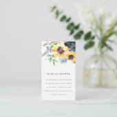 Geel Zonnebloem Bloemen Display Douche Baby shower Informatiekaartje (Staand voorkant)