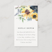 Geel Zonnebloem Bloemen Display Douche Baby shower Informatiekaartje (Voorkant)