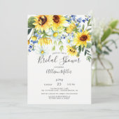 Geel Zonnebloem Bloemen Vrijgezellenfeest Kaart (Staand voorkant)