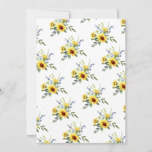 Geel Zonnebloem Bloemen Vrijgezellenfeest Kaart (Achterkant)