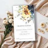 Geel Zonnebloem Bloemenluier Raffle Baby shower Informatiekaartje