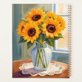 Geel Zonnebloem Boeket Waterverf Bloem Planner (Achterkant)