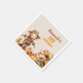 Geel Zonnebloem Boerderij Scarecrow Verjaardag Servet (Hoek)