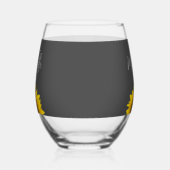 Geel Zonnebloem Botanisch Eenvoudig Grijs Wijnglas Zonder Voet (Links)