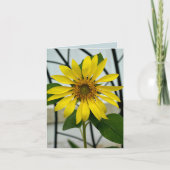 Geel Zonnebloem Botanische Bloemen blanco notitiek Bedankkaart (Voorkant)