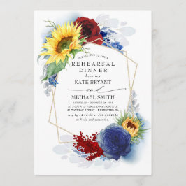 Geel Zonnebloem Bourgondië Navy repetitie diner Kaart