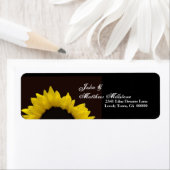 Geel Zonnebloem Bruiloft Adres Label (Insitu)