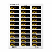 Geel Zonnebloem Bruiloft Adres Label (Full Sheet)