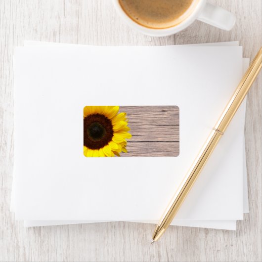 Geel Zonnebloem Bruiloft of Algemeen Blank Adres Etiket (Insitu)