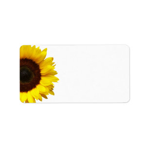 Geel Zonnebloem Bruiloft of Algemeen Blank Adres Etiket
