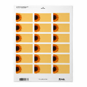 Geel Zonnebloem Bruiloft of Algemeen Blank Adres Etiket (Full Sheet)