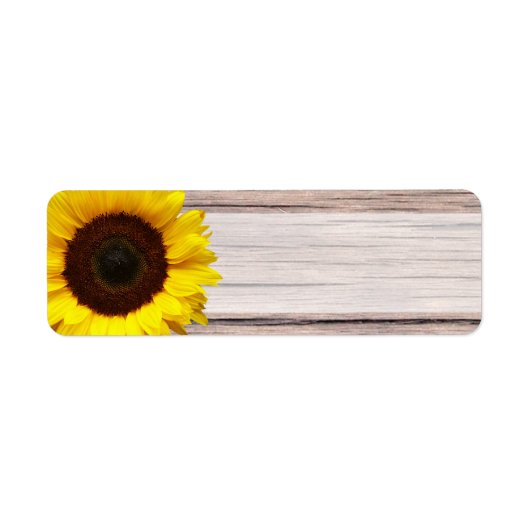 Geel Zonnebloem Bruiloft of Algemeen Blank Adres Etiket (Voorkant)