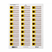 Geel Zonnebloem Bruiloft of Algemeen Blank Adres Etiket (Full Sheet)