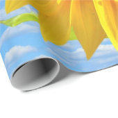 Geel Zonnebloem en Bijen Inpakpapier (Rol Hoek)