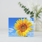 Geel Zonnebloem en Bijen Zomer Briefkaart (Staand voorkant)