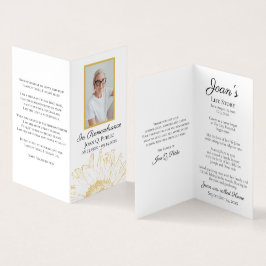 Geel Zonnebloem Grafisch Uitvaartmonument Gebed Visitekaartje