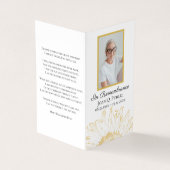 Geel Zonnebloem Grafisch Uitvaartmonument Gebed Visitekaartje (Buitenkant)