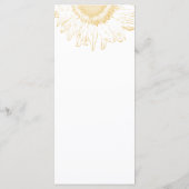 Geel zonnebloem Grafisch Weddenschap Programma Programmakaart (Achterkant)