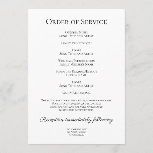 Geel Zonnebloem Grafische Begrafenisdienst Programmakaart (Achterkant)