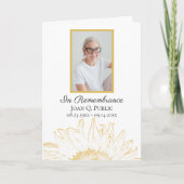 Geel Zonnebloem Graphic Begrafenisservice gevouwen Programma (Voorkant)