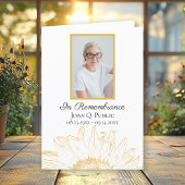 Geel Zonnebloem Graphic Begrafenisservice gevouwen Programma