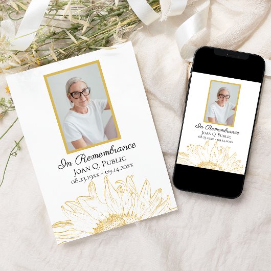 Geel Zonnebloem Graphic Death Jubileum Kaart