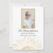 Geel Zonnebloem Graphic Death Jubileum Kaart (Voorkant)