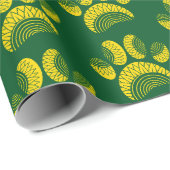 Geel Zonnebloem Hond Poot Patroon Cadeaupapier (Rol Hoek)