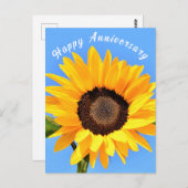 Geel Zonnebloem Jubileum Kaart (Voorkant / Achterkant)