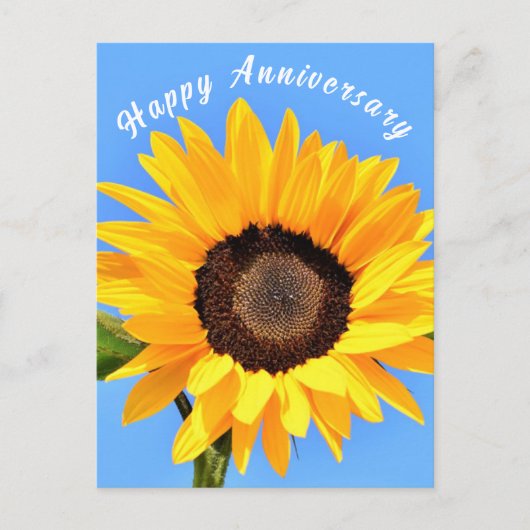 Geel Zonnebloem Jubileum Kaart (Voorkant)