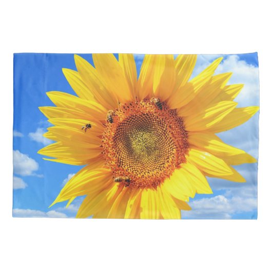 Geel Zonnebloem Kussen Hoesje Kussensloop (Achterkant)