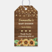 Geel Zonnebloem Land Neutraal Baby shower Favor Cadeaulabel (Achterkant)