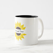 Geel Zonnebloem Monogram Mok Ontwerp (Voorkant rechts)