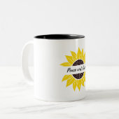 Geel Zonnebloem Monogram Mok Ontwerp (Voorkant links)