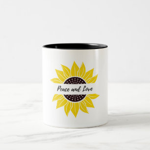 Geel Zonnebloem Monogram Mok Ontwerp