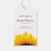 Geel Zonnebloem Naam Script Modern Vrijgezellenfee Cadeaulabel (Achterkant)