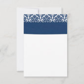 Geel Zonnebloem Navy Damast Lint Trouw RSVP (Achterkant)