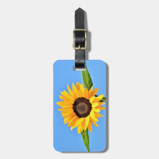 Geel Zonnebloem op Blue Sky Bagagelabel (Voorkant verticaal)