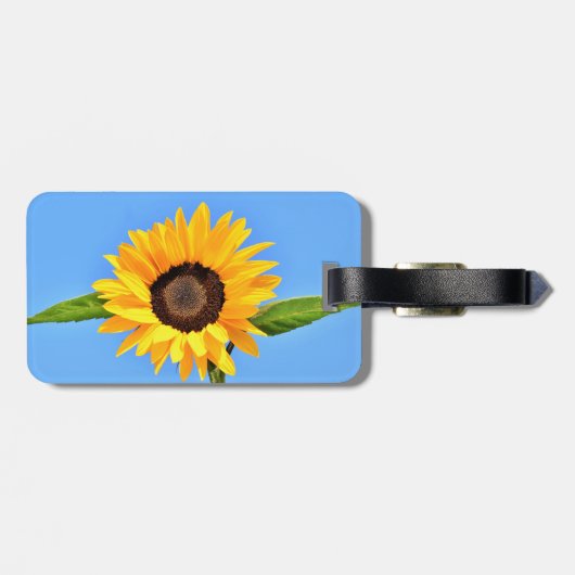 Geel Zonnebloem op Blue Sky Bagagelabel (Achterkant horizontaal)