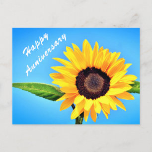 Geel Zonnebloem op Blue Sky Jubileum Briefkaart