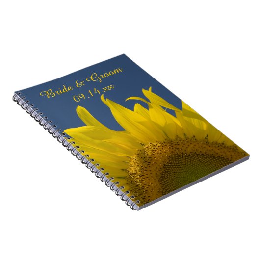Geel zonnebloem Rising Weddenschap Notitieboek (Rechterzijde)