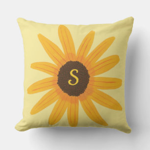 Geel Zonnebloem schilderij Monogram Kussens