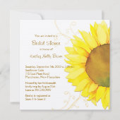 Geel Zonnebloem & Swirls Bloemen Vrijgezellenfeest Kaart (Voorkant)