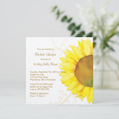 Geel Zonnebloem & Swirls Bloemen Vrijgezellenfeest Kaart (Staand voorkant)