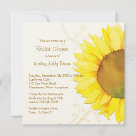 Geel Zonnebloem & Swirls Bloemen Vrijgezellenfeest Kaart