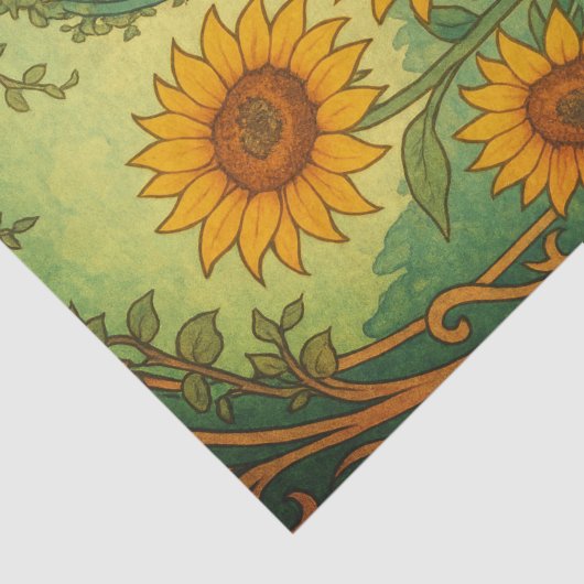  geel Zonnebloem Tuin Decoupage Tissuepapier (Detail)